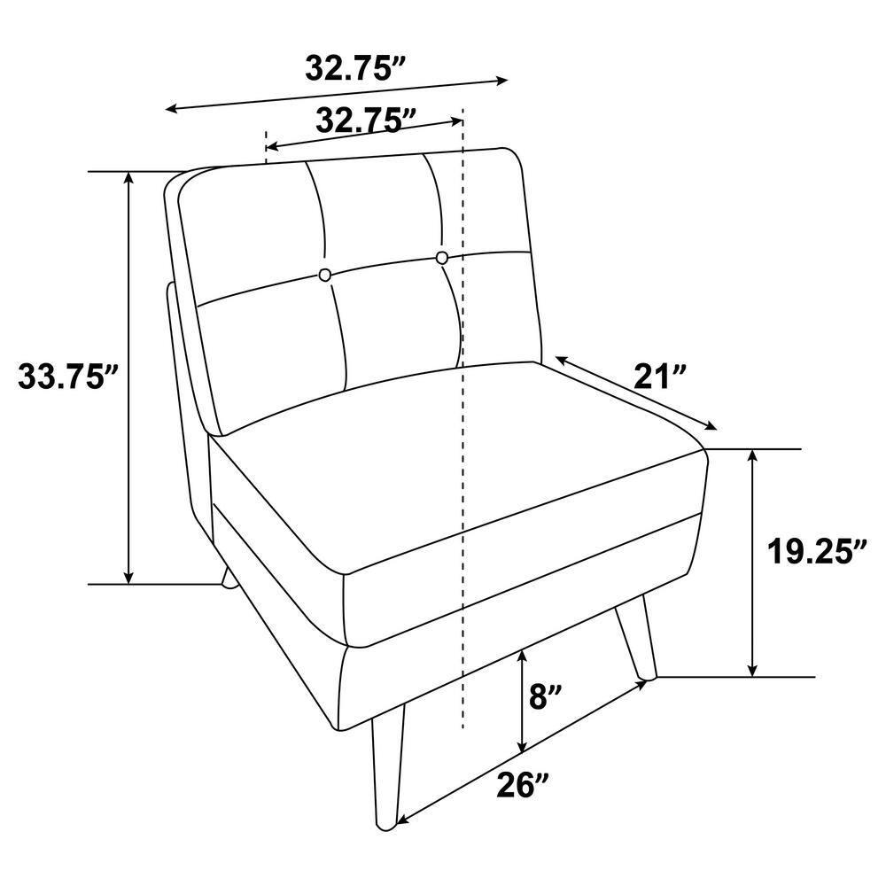 Churchill Button Tufted Armless Chair Grey
