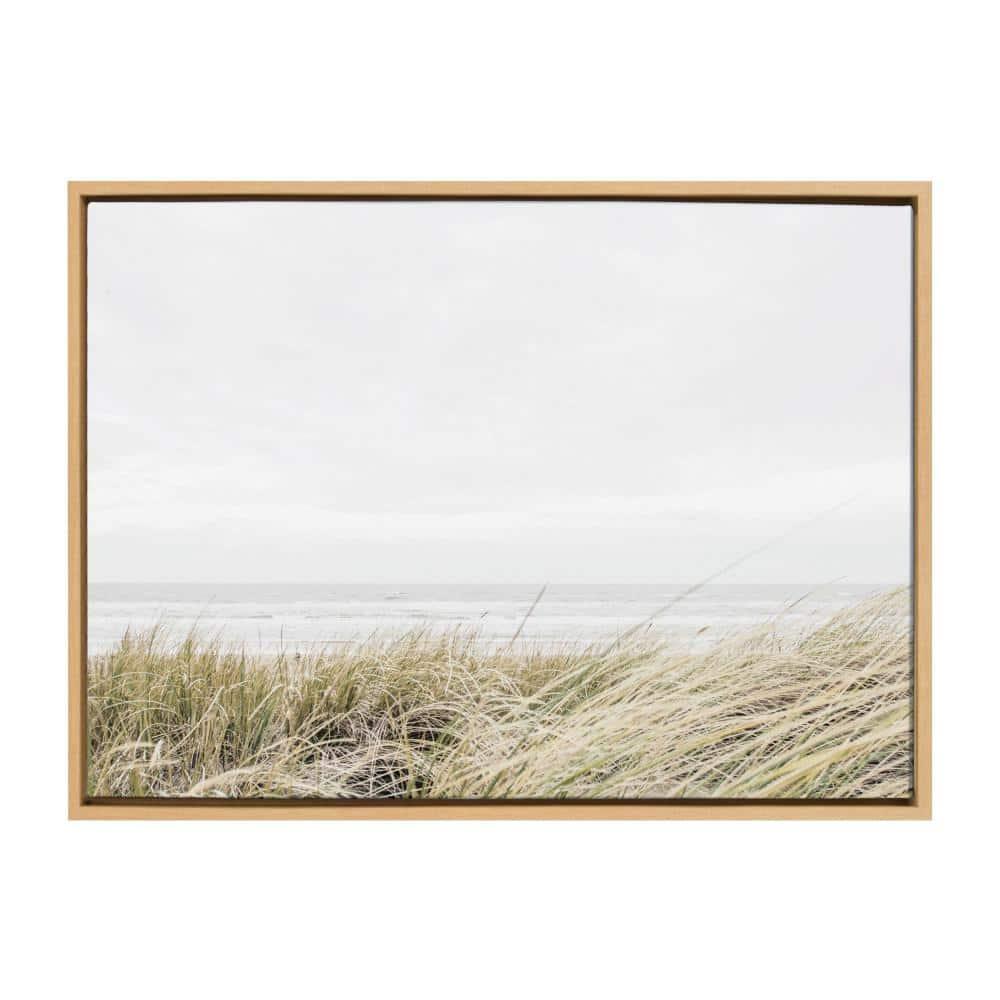 23" x 33" Sylvie East Beach Framed Canvas by Amy Peterson Natural - Kate & Laurel All Things Decor: Coastal Wall Display, Nature Scene