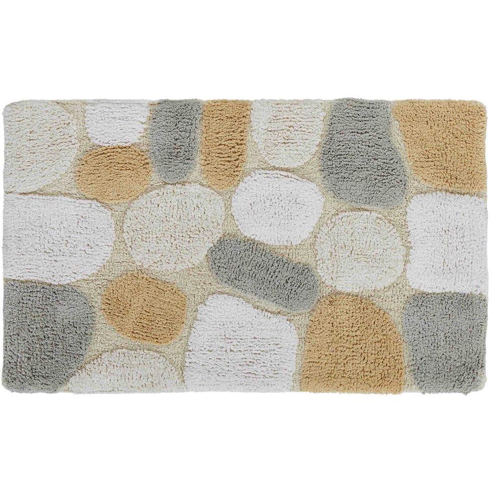 2pc 32"x20" Pebbles Bath Rug Set Spa Light Beige - Chesapeake Merchandising: Cotton Tufted Bathroom Mats, Machine Washable
