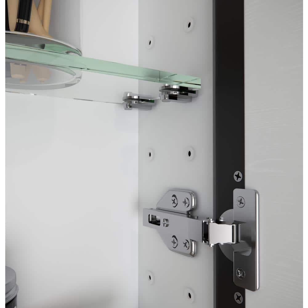 Stainless Steel Recessed Framed Single Door Medicine Cabinet with Adjustable Shelves