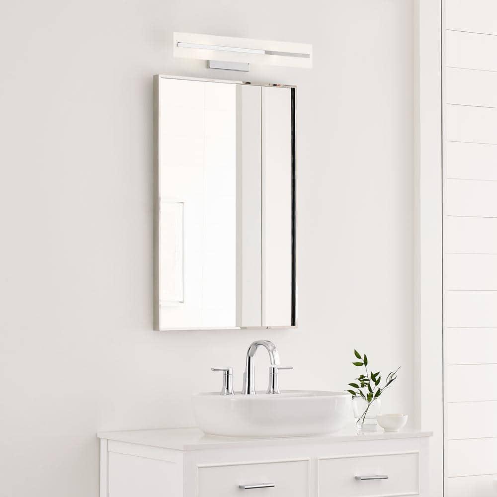 Dex Chrome 2-Light Outdoor Vanity with Satin Etched Glass
