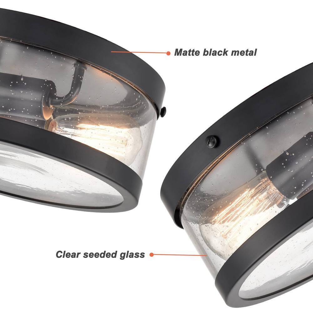 Lampkins 2 - Light Seeded Glass Shaded Flush Mount