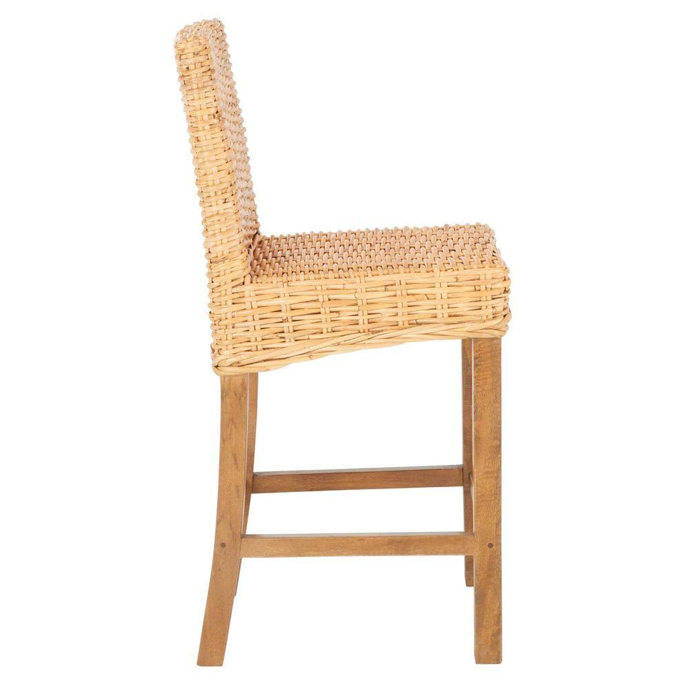 Tobie Rattan Counter Stool - BST6501 - Natural/Golden Brown - Safavieh
