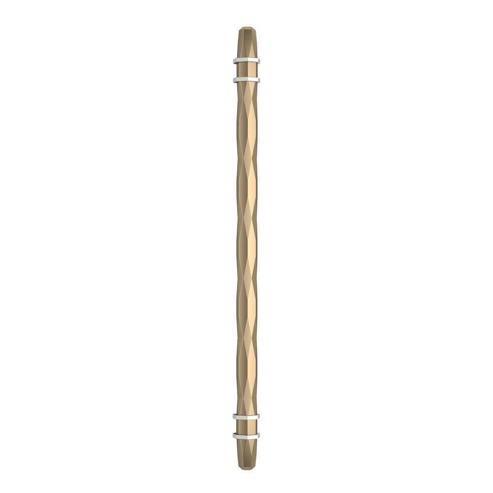 Amerock London 10-1/16 inch (256mm) Center-to-Center Golden Champagne/Polished Chrome Cabinet Pull