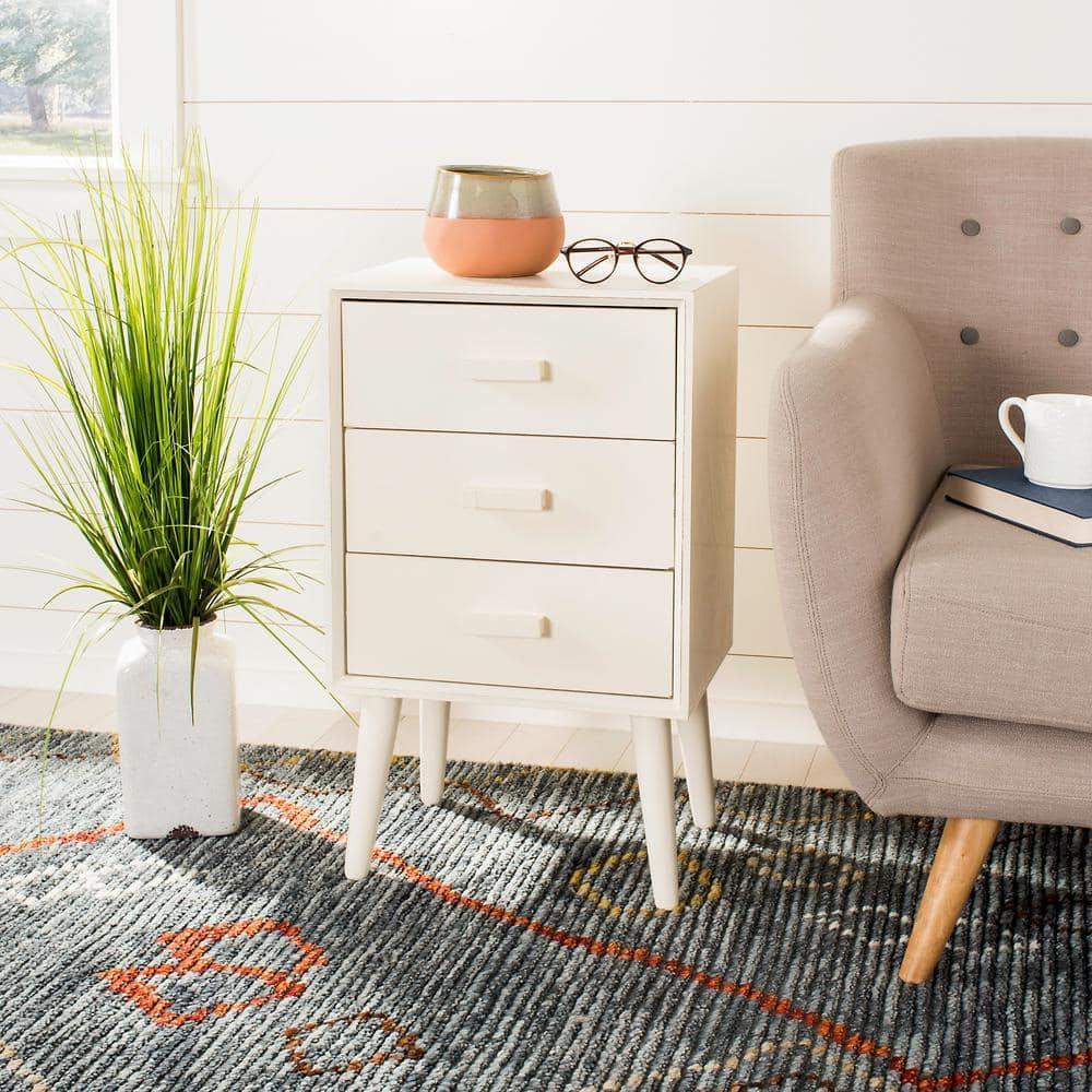 Pomona 3 Drawer Accent Table - CHS5700 - Vintage White - Safavieh