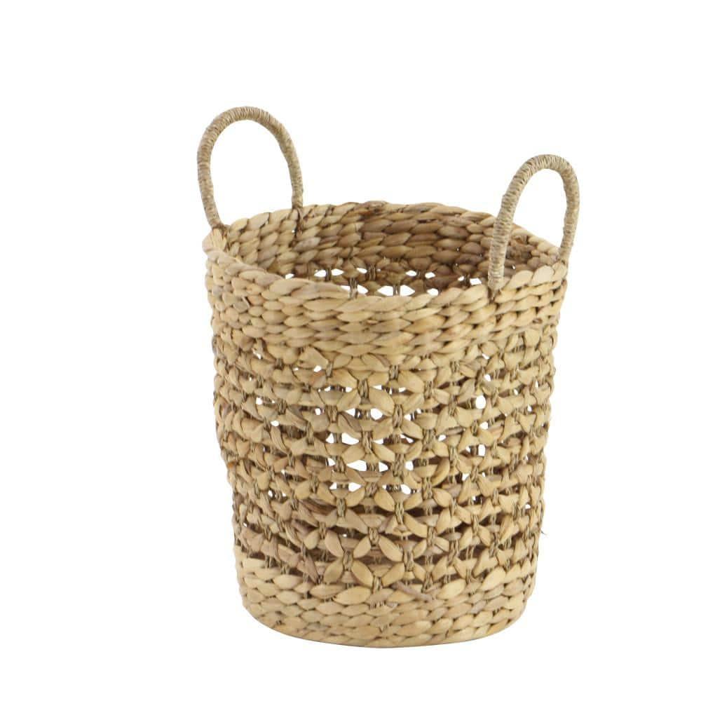 Seagrass Handmade Woven Decorative and Functional Storage Basket with Handles