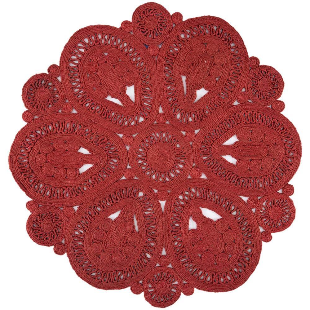 Natural Fiber NF360 Hand Woven Indoor Area Rug - Rust - 5' Round - Safavieh