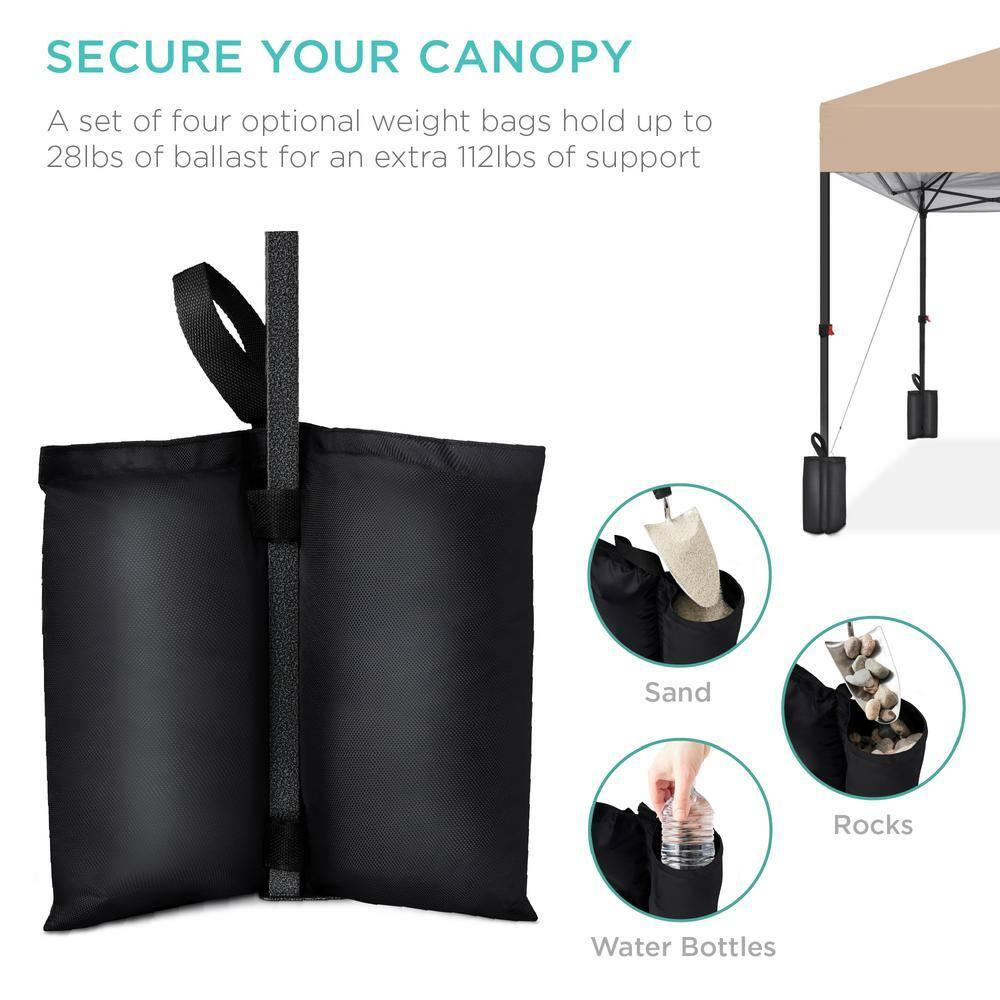 Best Choice Products Best Choice Products Easy Setup Pop Up Canopy W/ 1-Button Setup, Wheeled Case, 4 Weight Bags