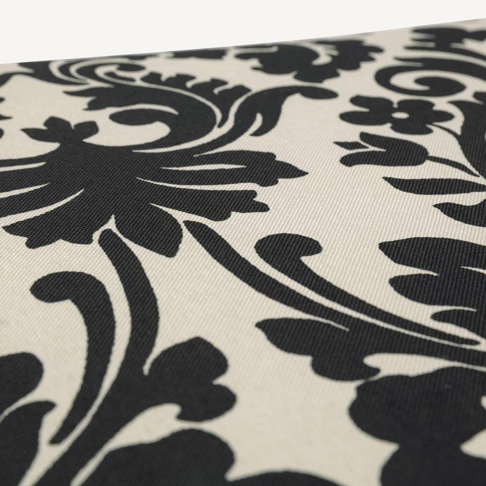 Essence Onyx Black and Off-White Damask Reversible Chair Pad Set