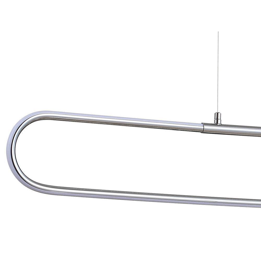 Ned 39" Dimmable Adjustable Integrated LED Metal Linear Pendant, Chrome