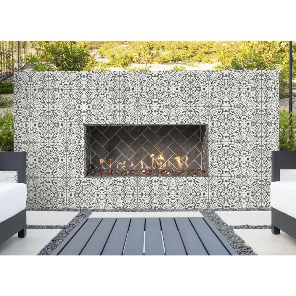 Amara 8" x 8" Encaustic Look Matte Porcelain Floor & Wall Tile