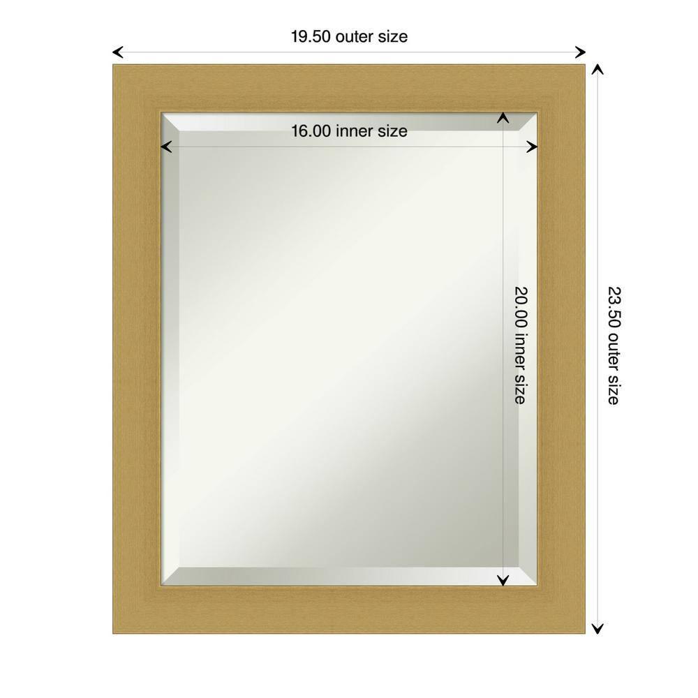 Amanti Art Grace Brushed Gold Framed Wall Mirror - 19.50 x 23.50 in