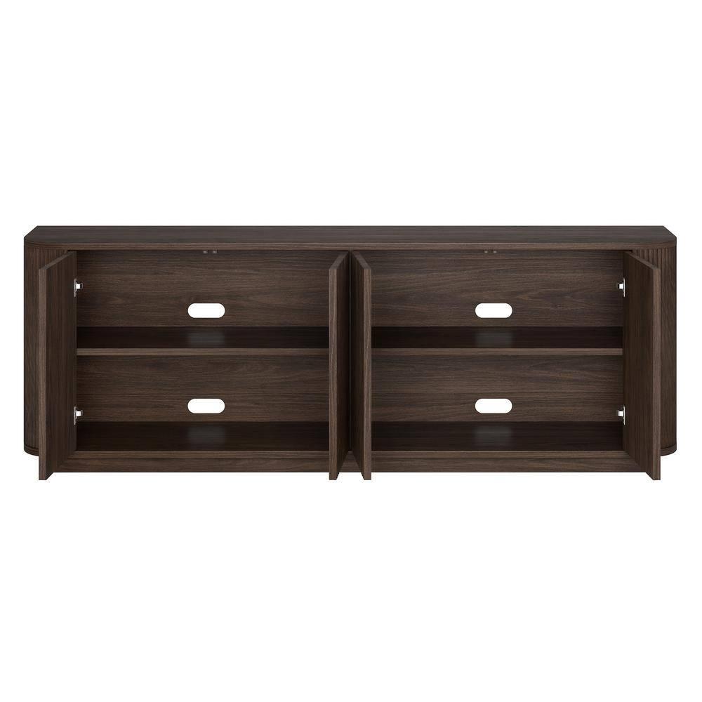 Evelyn&Zoe Canton Transitional TV Stand For TVs up to 75", Alder Brown