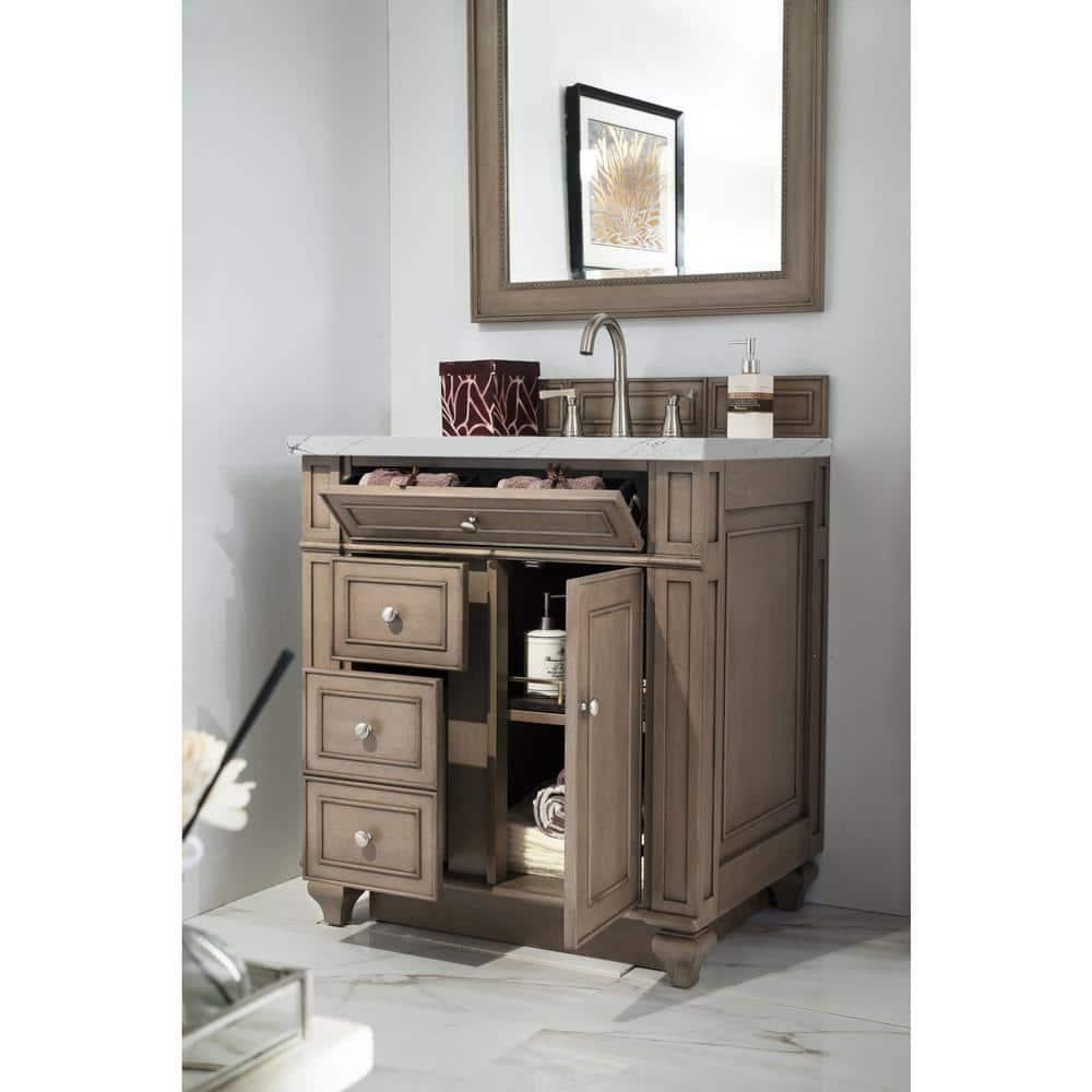 Bristol 30'' Dark Wood Single Vanity with Porcelain Sink