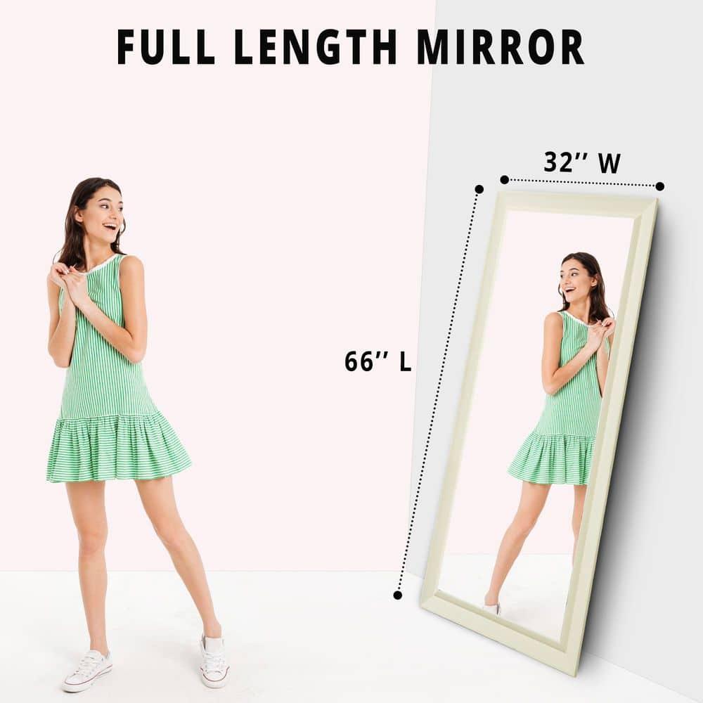 Highland Dunes Lindberg Rectangle Full Length Mirror, Faux Wood Farmhouse Mirror, Floor Mirror
