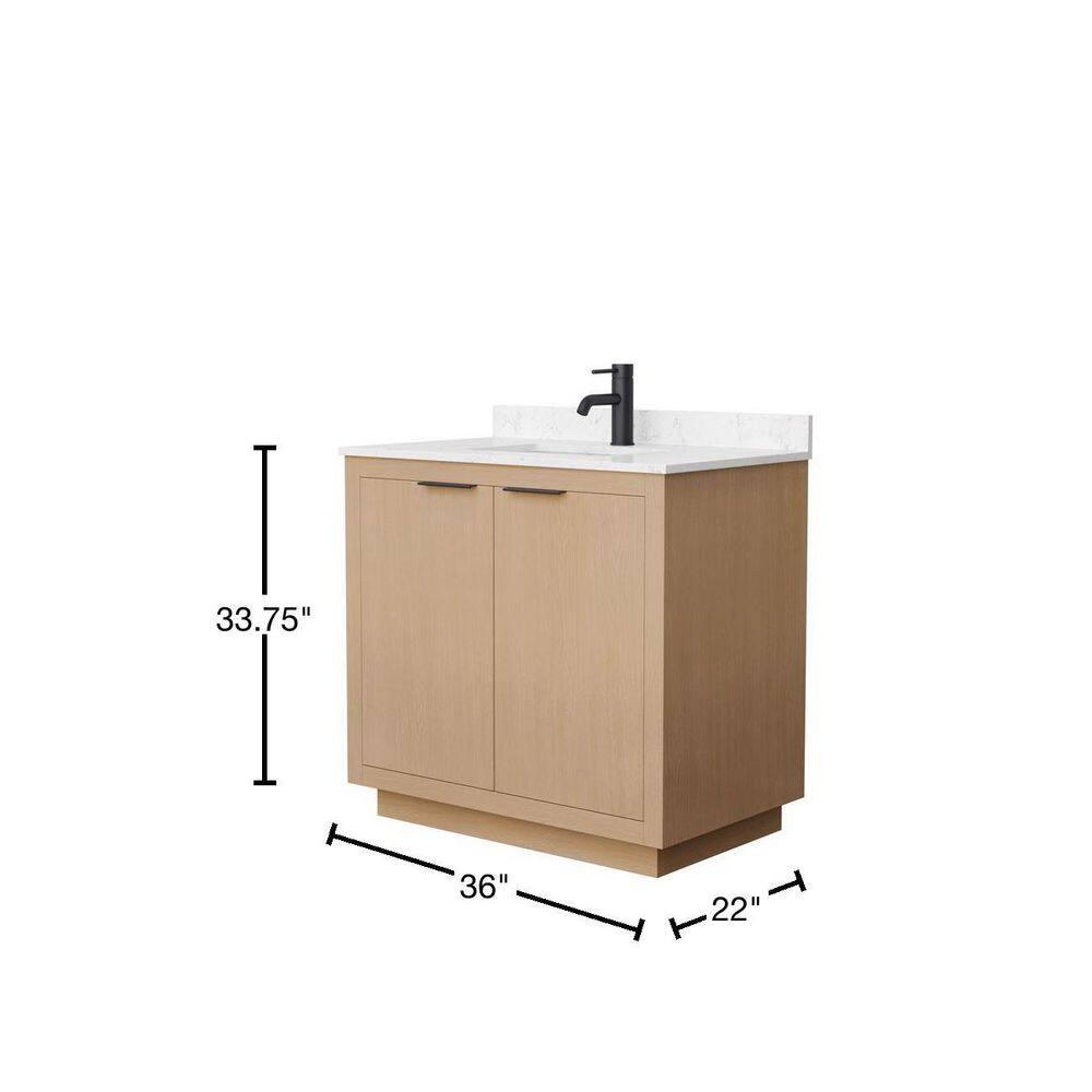 Wyndham Collection Maroni 36'' Single Bathroom Vanity with Marble Top