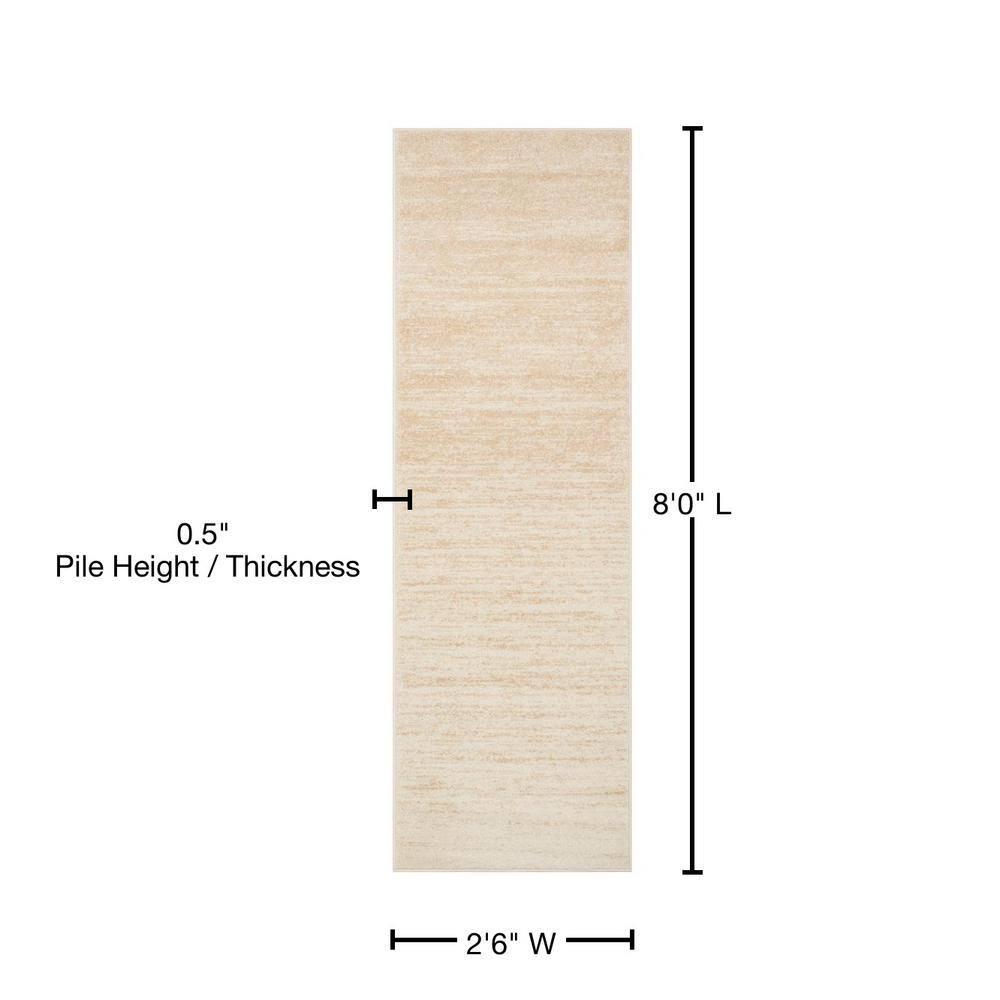Adirondack ADR113 Machine Made Indoor Runner - Champagne/Cream - 2'-6"x8' - Safavieh