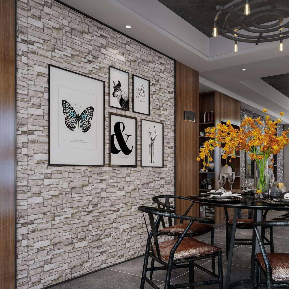 Yutianli 20PSC 3D Wall Panels Peel and Stick Faux Brick Wall Panels Self-Adhesive 3D Brick Wallpaper Foam Stone Wall Panel