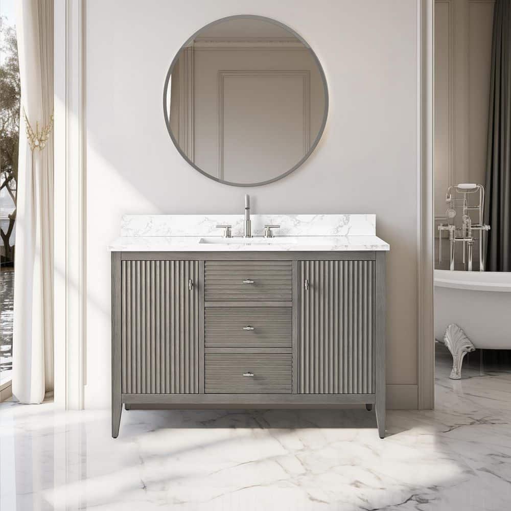48'' Single Bathroom Vanity with Engineered Marble Top