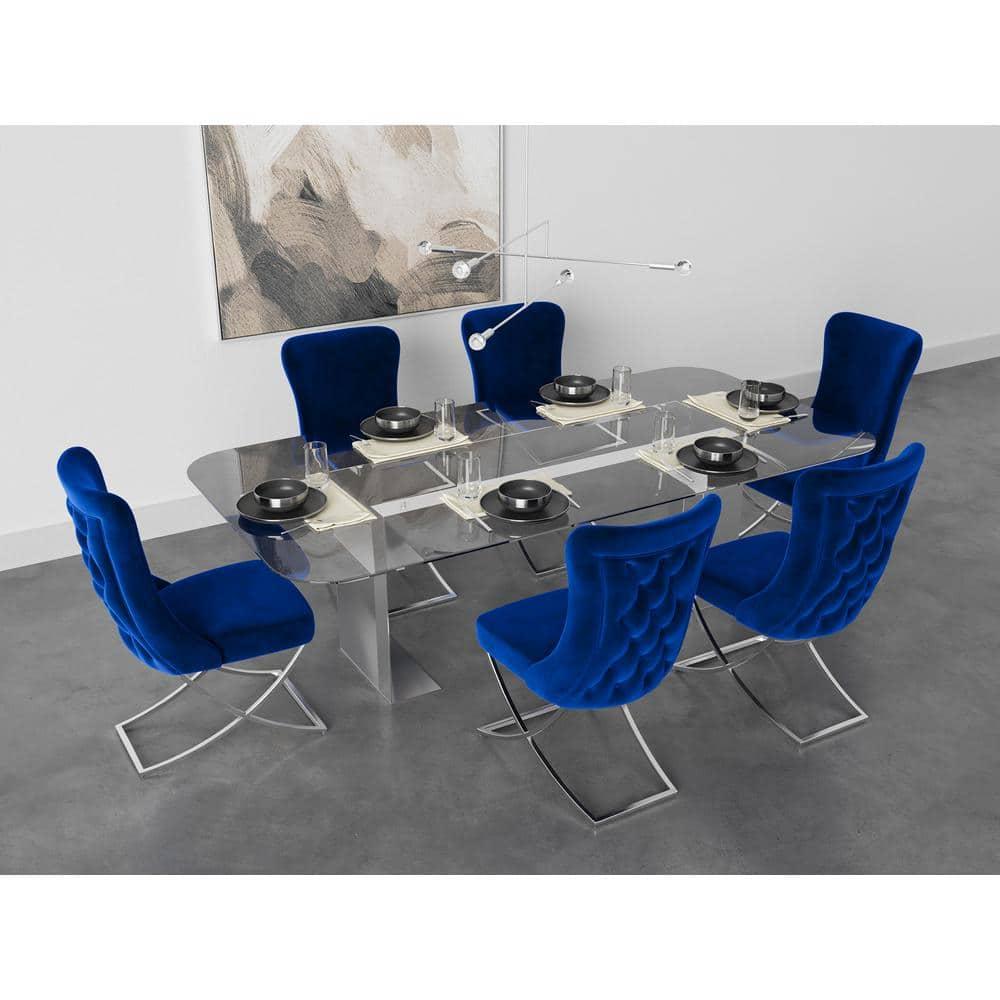 Orren Ellis Upholstered Modern Silver Legged Dining Chair, Set of 2 (Set of 2)