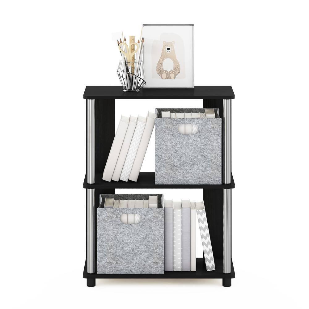Furinno Simple Design 3-Tier Decorative Bookshelf Industrial Open Bookcase Display Shelf Storage Rack,Americano
