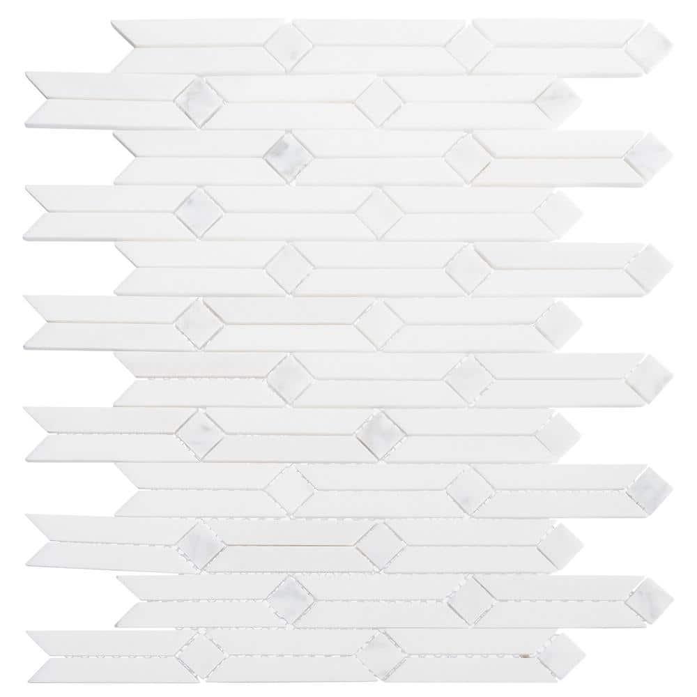 SAMPLE-Wonder Flash White Novelty Marble Look Natural Stone Mosaic Wall and Floor Tile