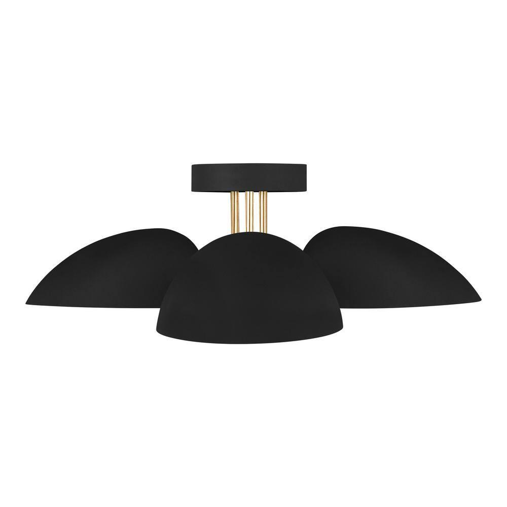 Midnight Black 3-Light Flush Mount Ceiling Fixture by Ellen DeGeneres