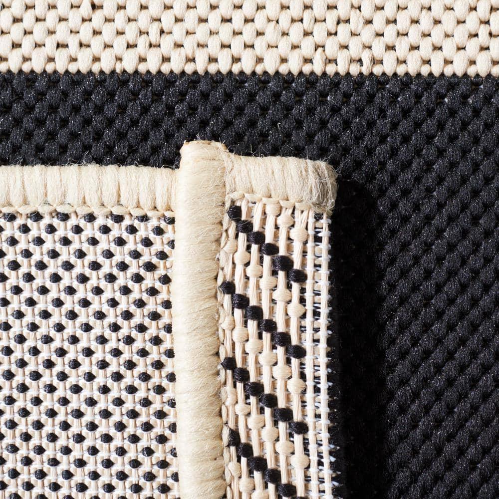 Courtyard CY6812 Power Loomed Indoor/Outdoor Area Rug - Beige/Black - 5'3"x7'7" - Safavieh.