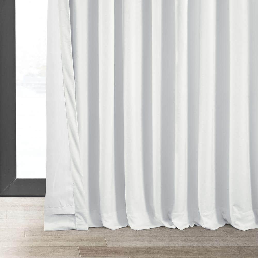 Exclusive Fabrics  Signature Extra Wide Blackout Velvet Curtain (1 Panel) Primary White 100 x 96 96 Inches