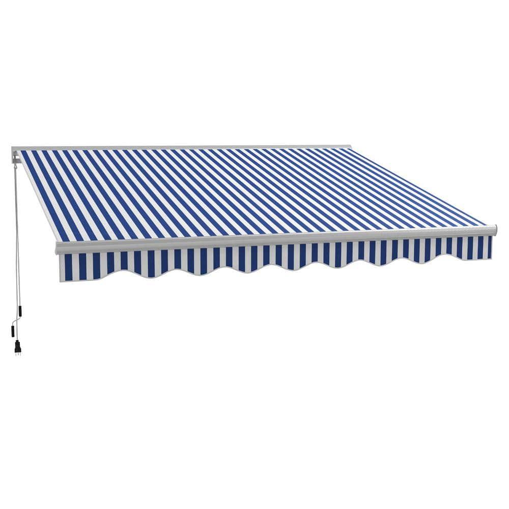 Outsunny Polyester Cover Retractable Patio Awning