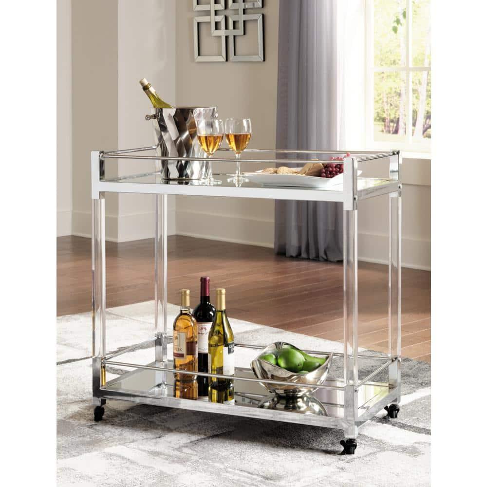 Mercer41 Acrylic, Metal Bar Cart