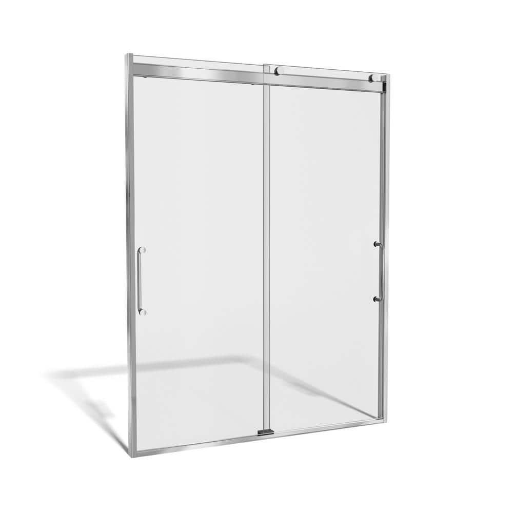 Arelo 56" - 60" W x 72" H Semi-Frameless Shower Door