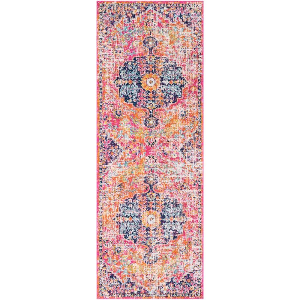 Livabliss Harput Vintage Medallion Runner Area Rug,2'7" x 7'3",Burnt Orange