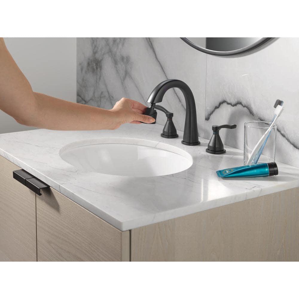 Stryke 3-Hole Widespread Pull Out Sprayer Bathroom Faucet, 2-Handle Bathroom Sink Faucet
