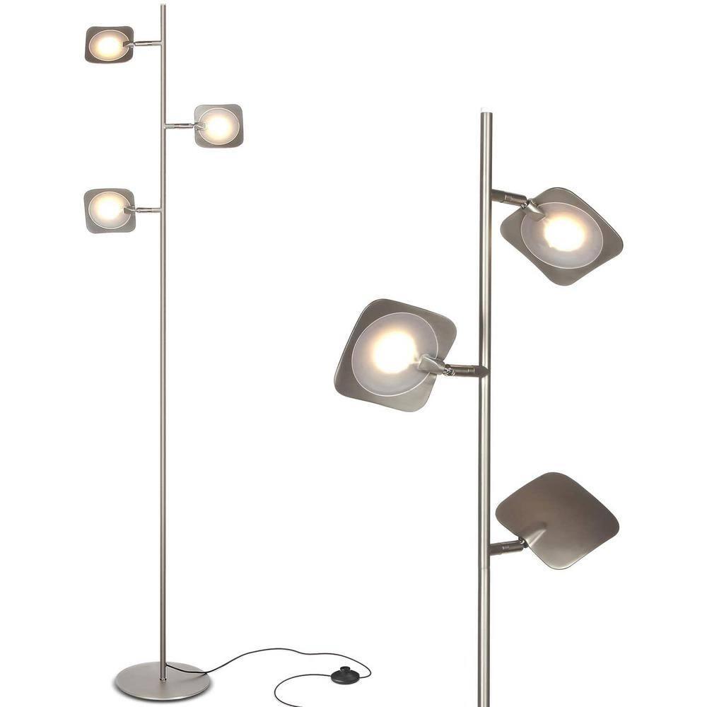 Brightech Tree Industrial LED 3-Way Dimming Floor Lamp with 3 Adjustable Spot Lights