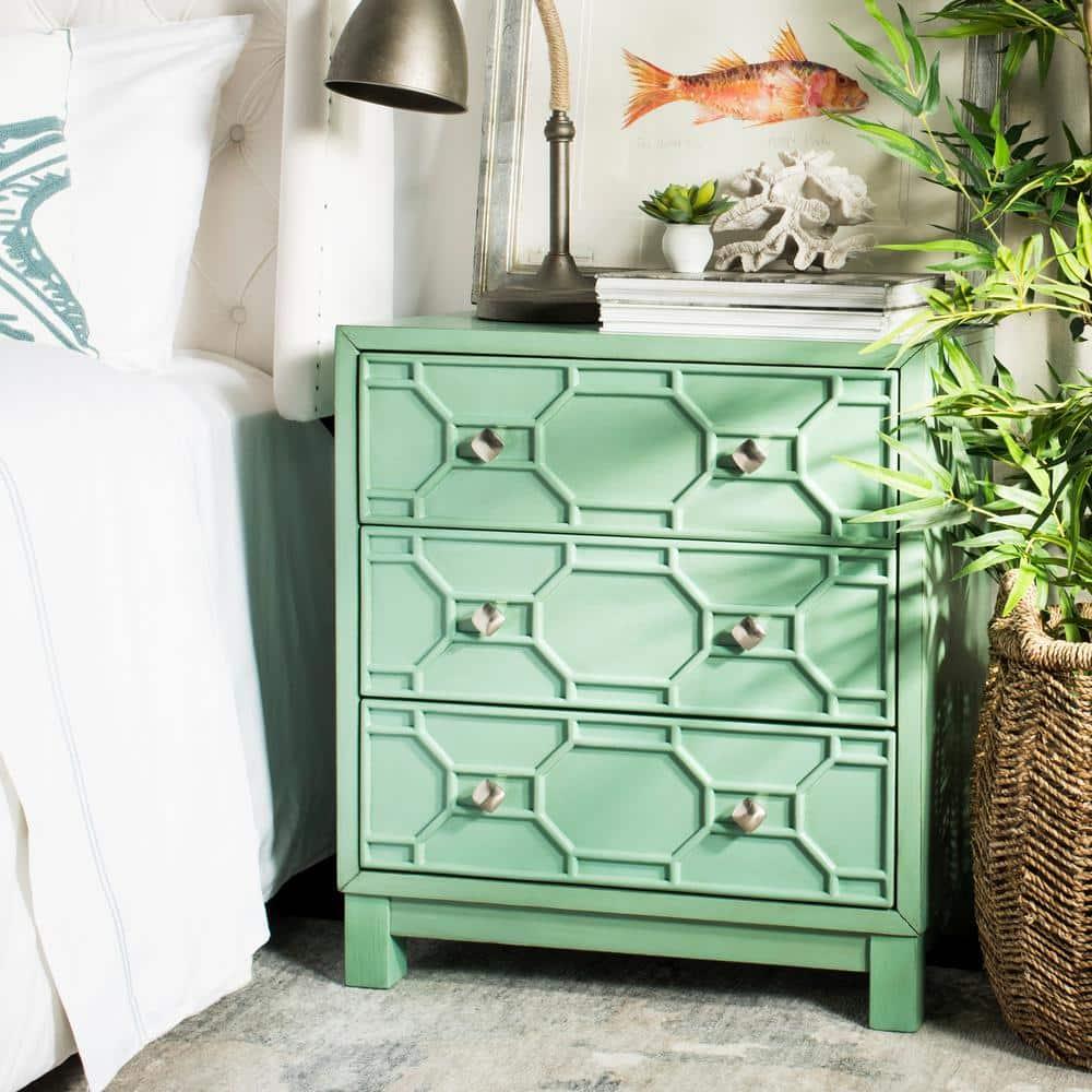 Izumi 3 Drawer Chest - CHS9201 - Turquoise - Safavieh
