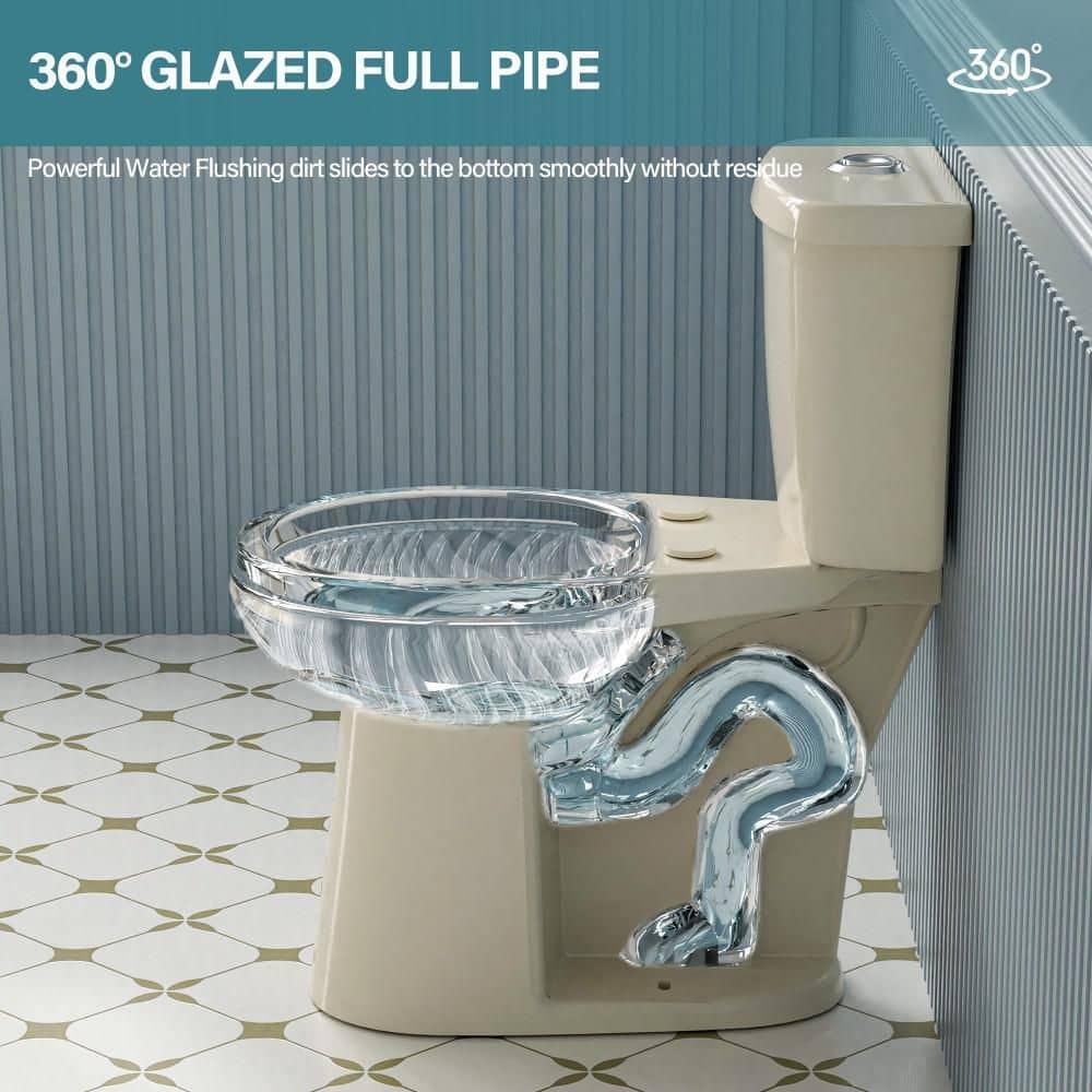 Aguamaph T2019RT 19 in. 2-Piece Toilet 1.1/1.6 GPF Dual Flush Round Toilet ADA Height with Soft-Close Seat