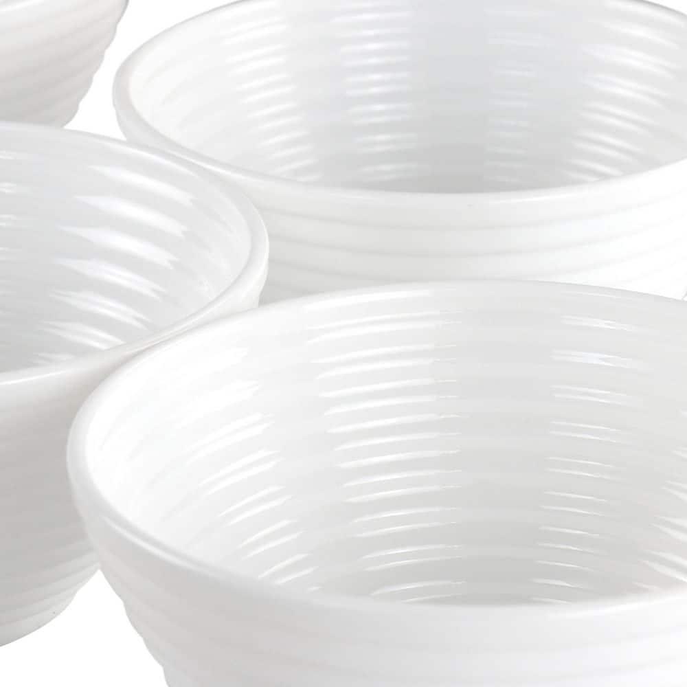 Gibson Ultra Patio 4 Piece Tempered Opal Glass Dessert Bowl Set in White