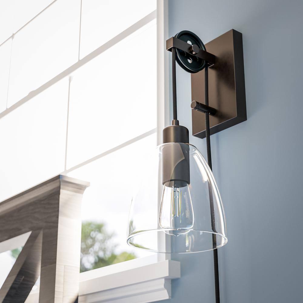 Edis 6 in. Bronze 1-Light Wall Sconce