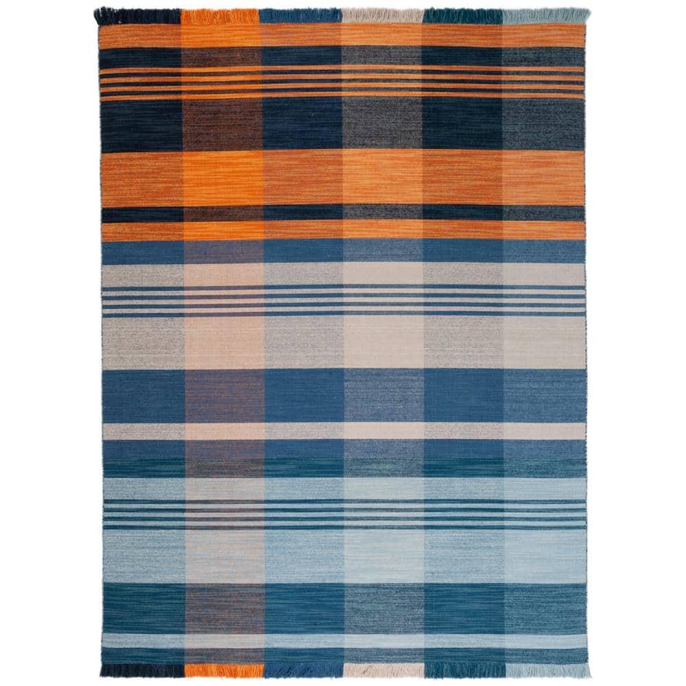 SAFAVIEH Striped Kilim STK708P Orange / Blue Rug