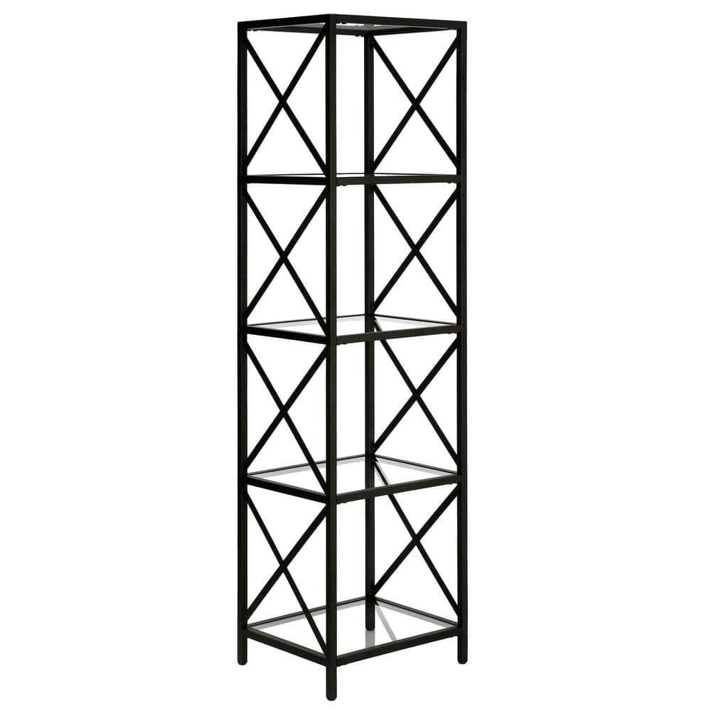 Evelyn&Zoe Celine 18" Wide Rectangular Bookcase, Blackened Bronze
