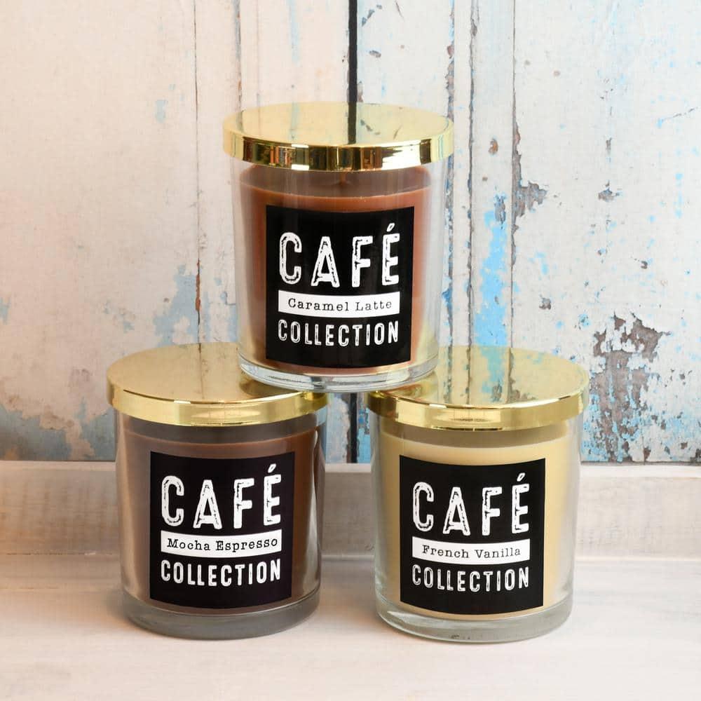 LumaBase Scented Coffee Collection Wax Candles - Set of 3 | Aromatic Home Fragrance