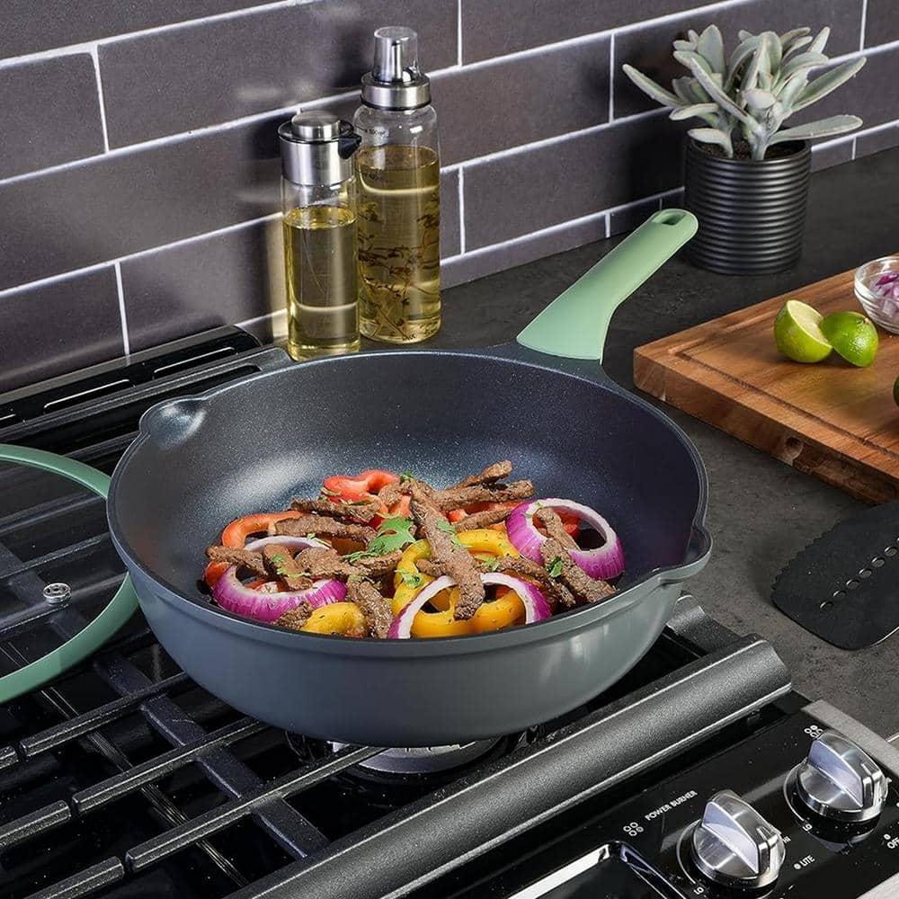 Kenmore Theodore 6 Quarts Non-Stick Aluminum Saute Pan with Lid