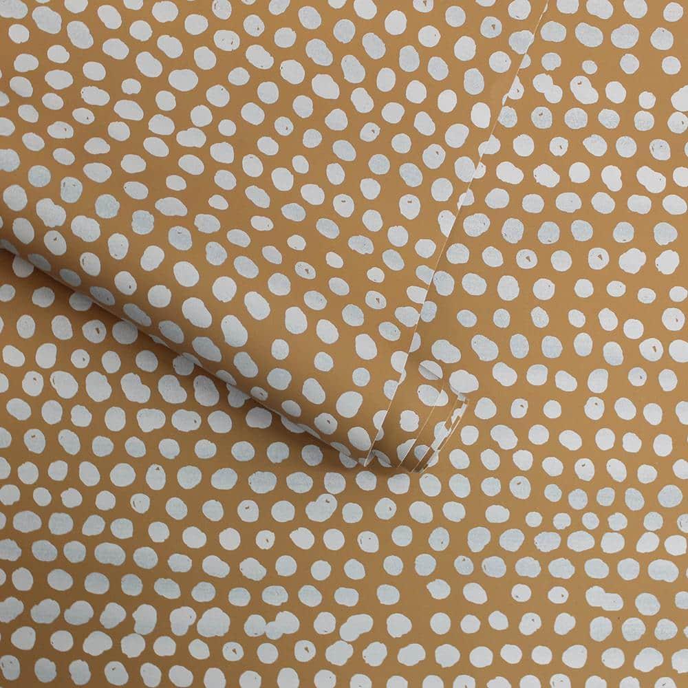 Tempaper & Co. Moire Dots Removable Peel and Stick Wallpaper, Toasted Turmeric Dots, 28 sq. ft.: Vinyl, Self-Adhesive, Modern Decor