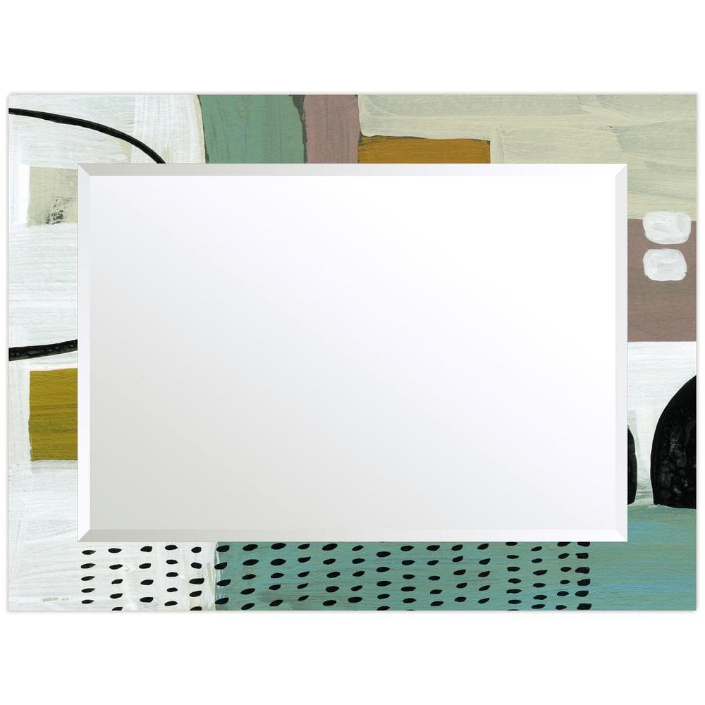 Empire Art Direct TAM-140604-4030 'Introductions'Rectangular Beveled Mirror on Free Floating Printed Tempered Art Glass