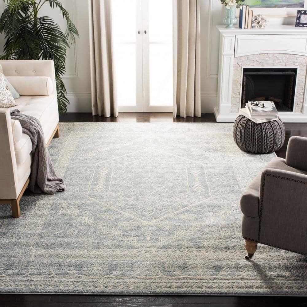 Adirondack ADR108 Power Loomed Area Rug - Slate/Ivory - 6'x6' - Safavieh.