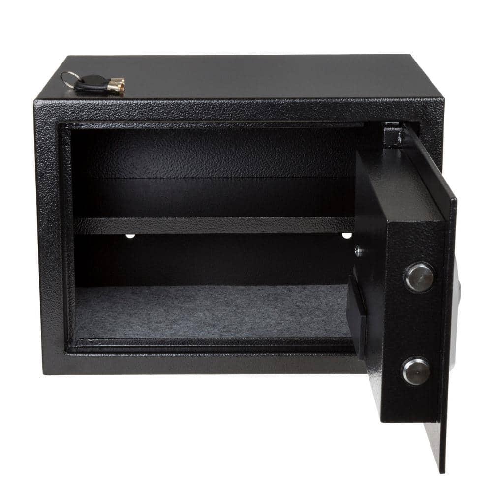 Stalwart Stalwart Electronic Safe - Digital Biometric Fingerprint Lock Box with 2 Override Keys (Black)