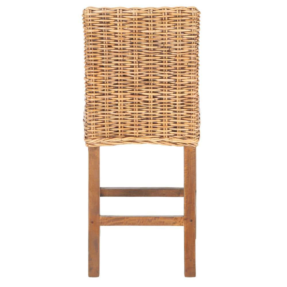 Tobie Rattan Counter Stool - White Washed - Safavieh