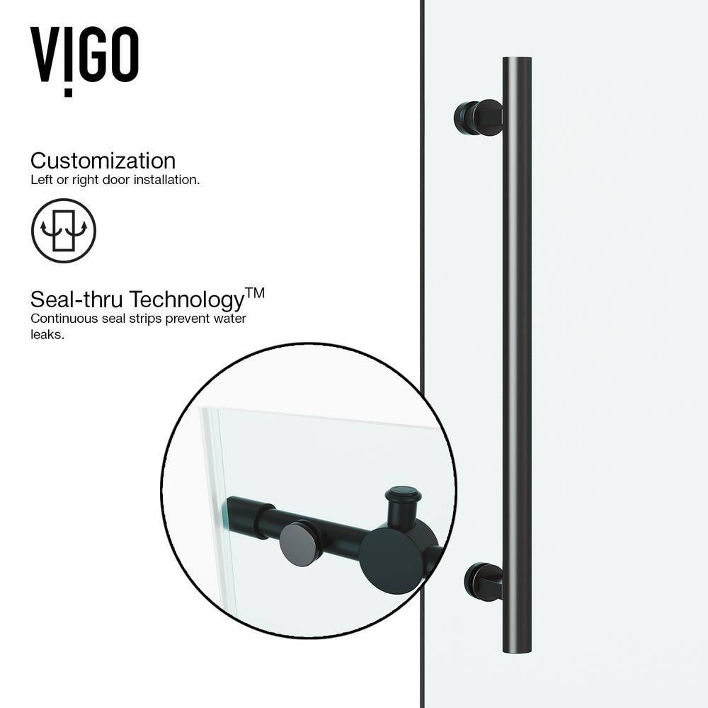 Elan 56-60" W x 74" H Sliding Frameless Shower Door with 3/8" Clear Glass