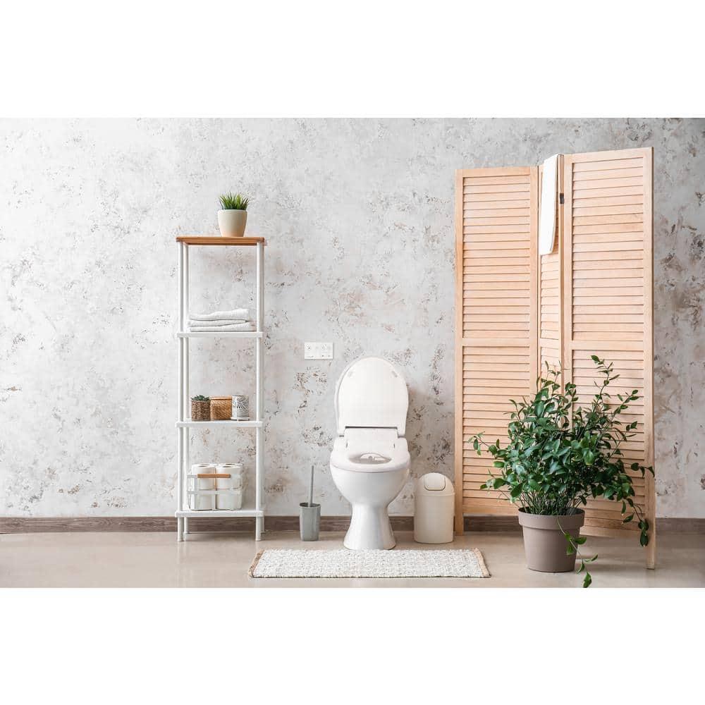SB-2400ER Electric Bidet Toilet Seat for French Curve and Elongated Toilets White - SmartBidet: Heated, Polypropylene with Warmer Function